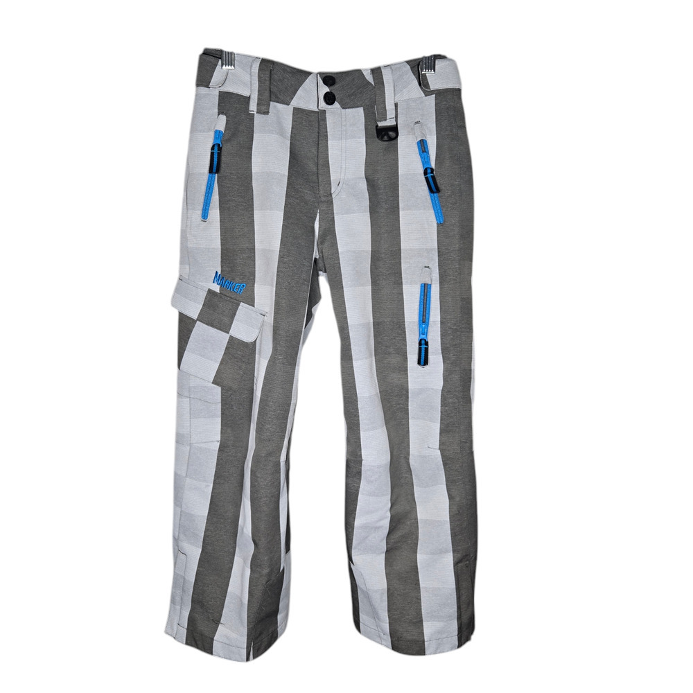 Kids Marker Ski Pants gray plaid boy girls size 8 Winter Snow Pants